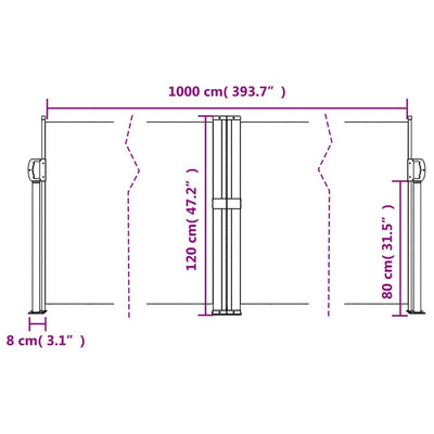 sammenrullelig sidemarkise 120x1000 cm beige