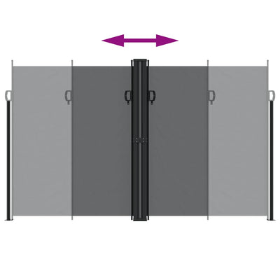 sammenrullelig sidemarkise 200x1000 cm sort