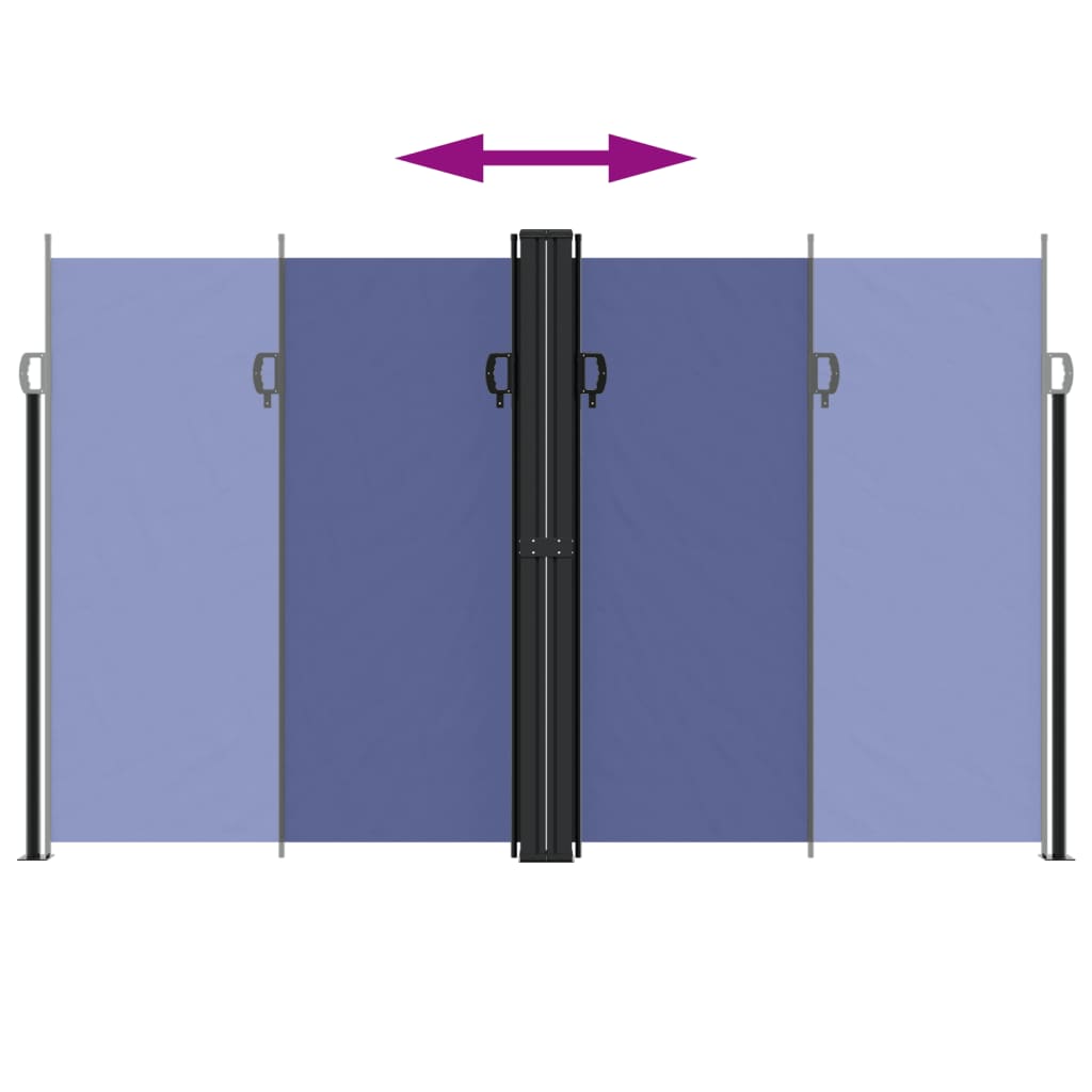 sammenrullelig sidemarkise 200x1000 cm blå