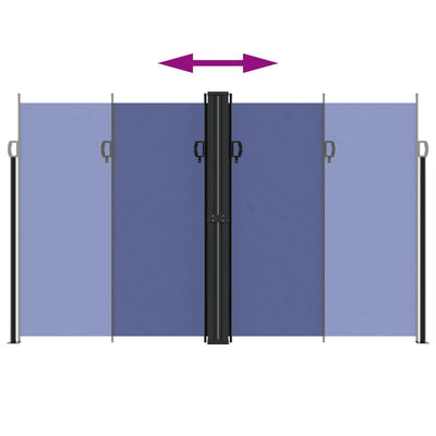 sammenrullelig sidemarkise 200x1000 cm blå