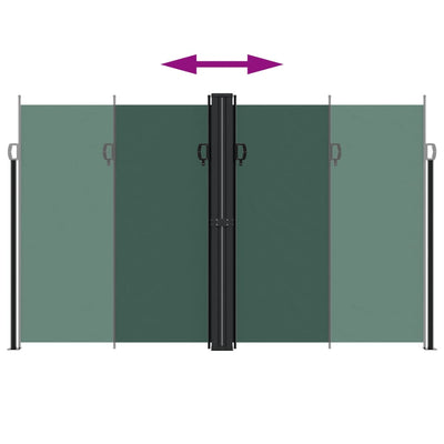 sidemarkise 200x1000 cm sammenrullelig mørkegrøn