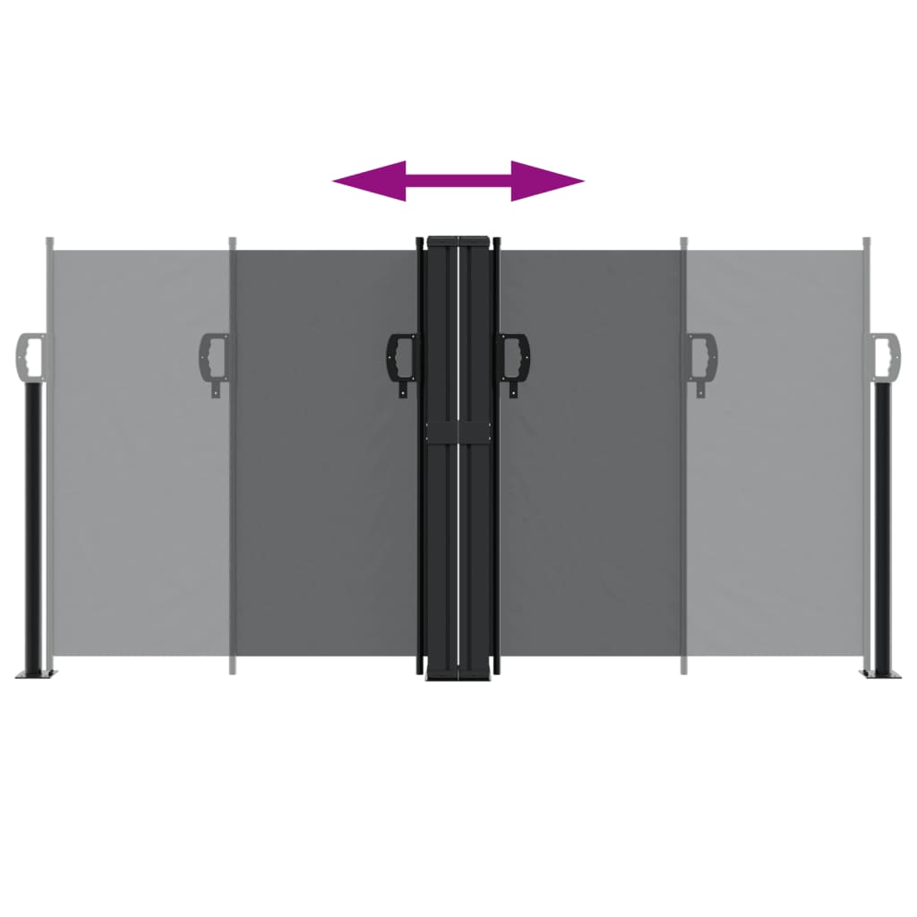 sidemarkise 120x1200 cm sammenrullelig sort