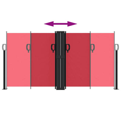 sidemarkise 120x1000 cm sammenrullelig rød