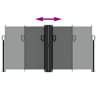 sidemarkise 120x1200 cm sammenrullelig antracitgrå