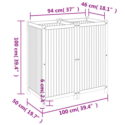 plantekasse med for 100x50x100 cm massivt akacietræ