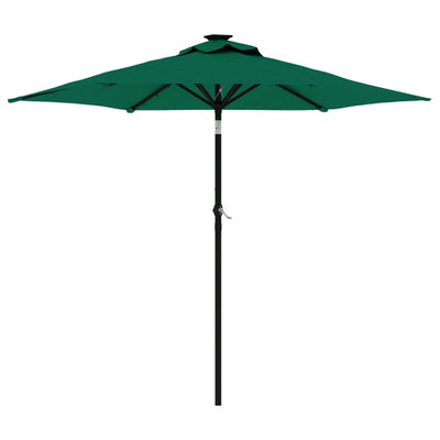 parasol med stålstang 225x225x212 cm grøn