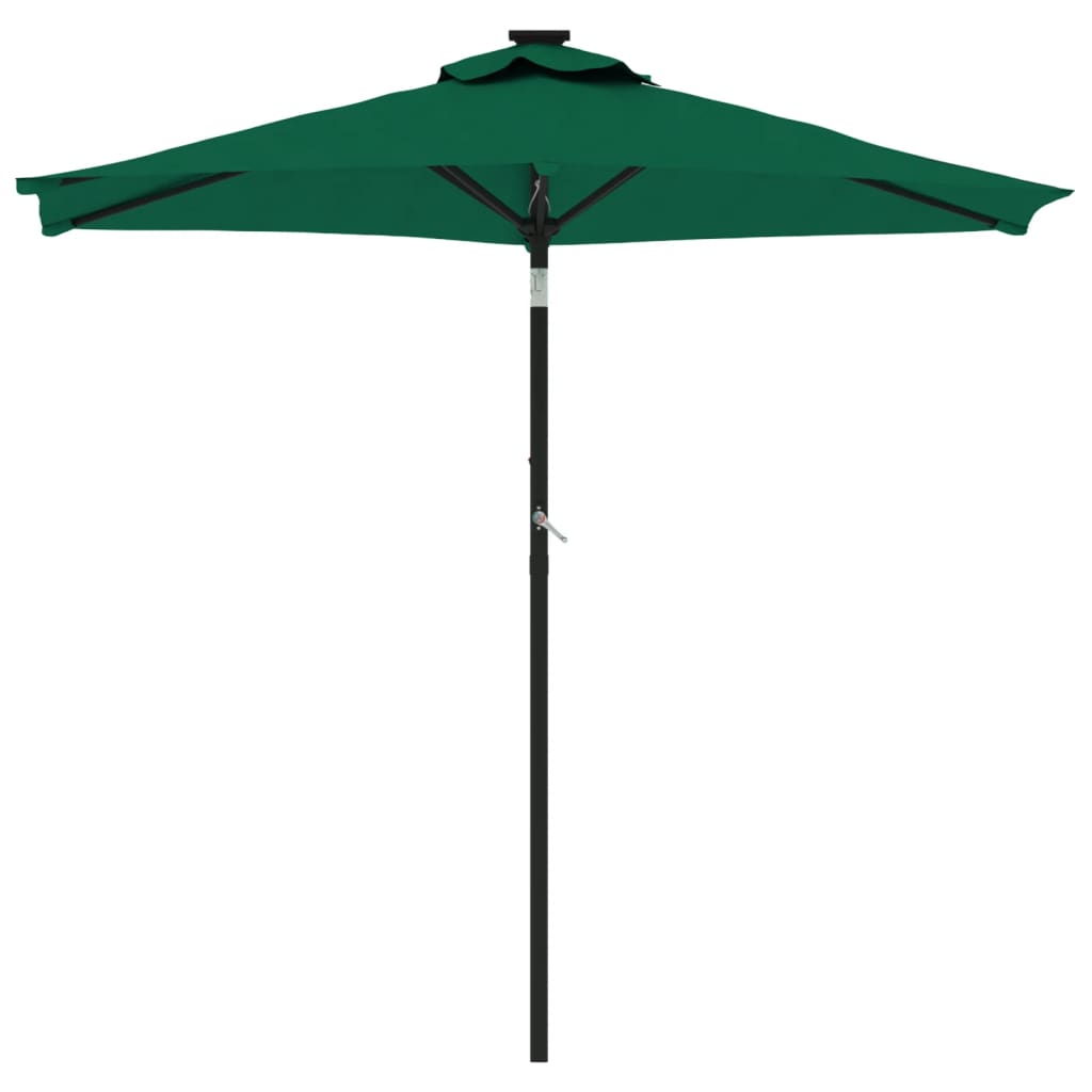 parasol med stålstang 225x225x212 cm grøn