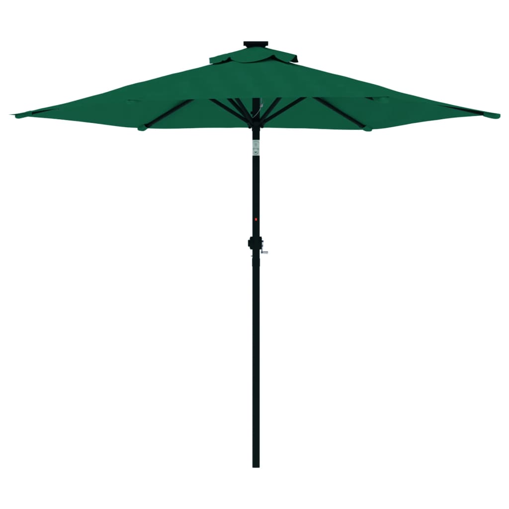 parasol med stålstang 225x225x212 cm grøn