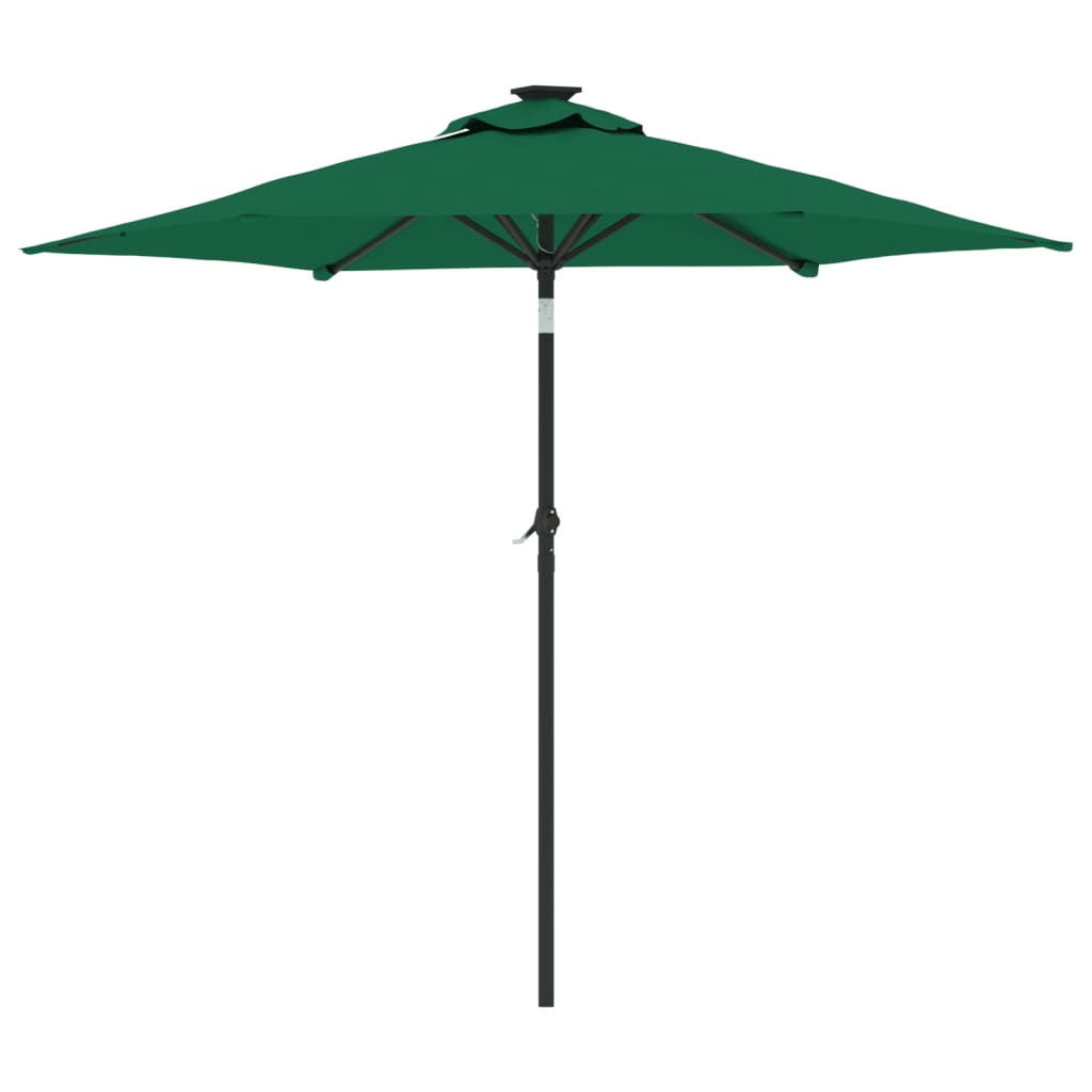 parasol med stålstang 225x225x212 cm grøn