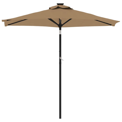 parasol med stålstang 225x225x212 cm gråbrun