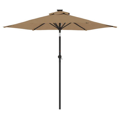 parasol med stålstang 225x225x212 cm gråbrun