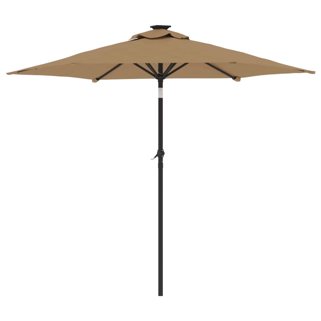 parasol med stålstang 225x225x212 cm gråbrun