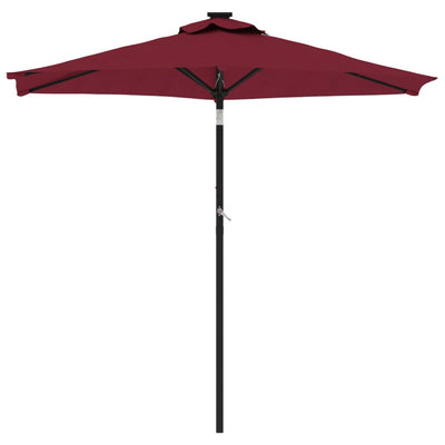 parasol med stålstang 225x225x212 cm bordeauxrød