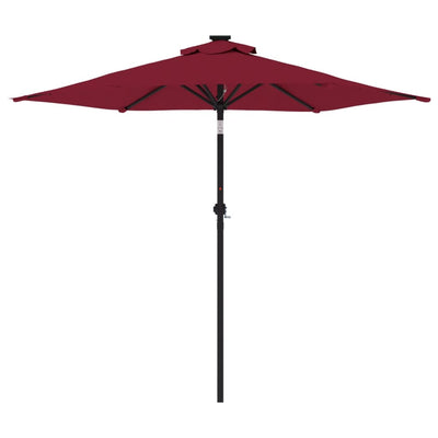 parasol med stålstang 225x225x212 cm bordeauxrød