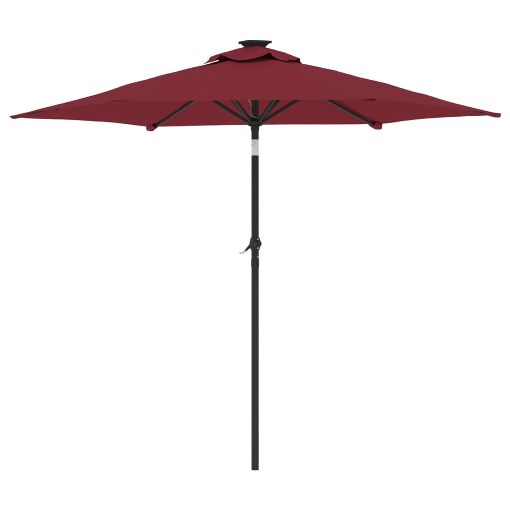 parasol med stålstang 225x225x212 cm bordeauxrød