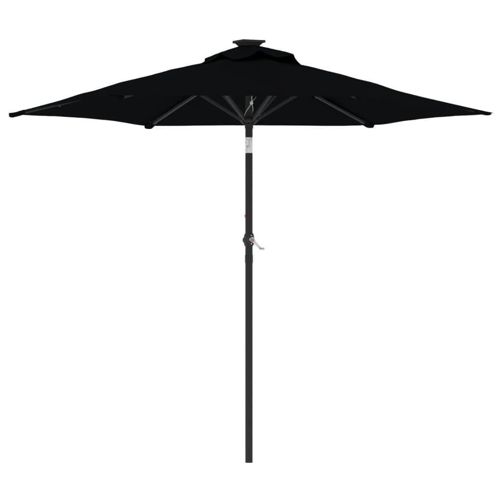 parasol med stålstang 225x225x212 cm sort