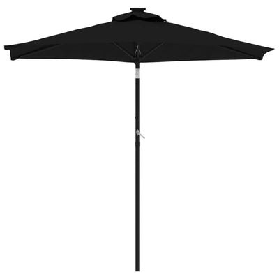 parasol med stålstang 225x225x212 cm sort