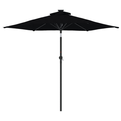 parasol med stålstang 225x225x212 cm sort