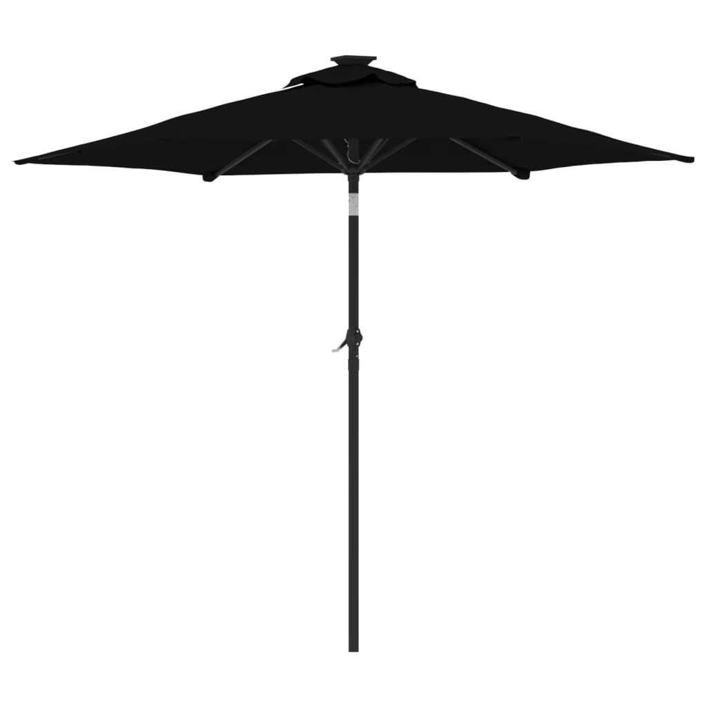 parasol med stålstang 225x225x212 cm sort