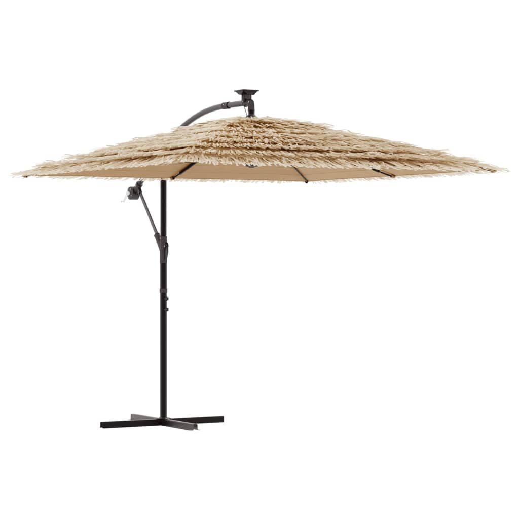 haveparasol med stålstang 246x246x230 cm brun