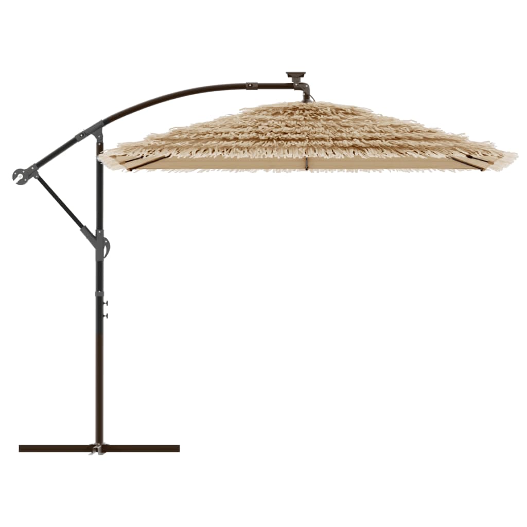 haveparasol med stålstang 246x246x230 cm brun