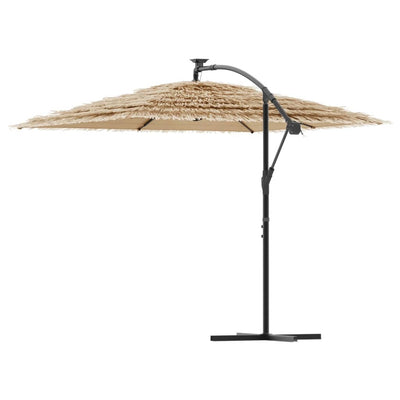 haveparasol med stålstang 246x246x230 cm brun