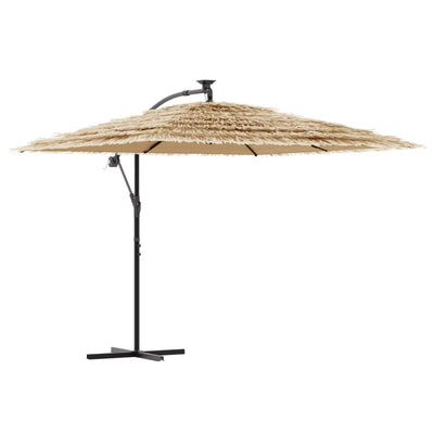 haveparasol med stålstang 269x269x235 cm brun