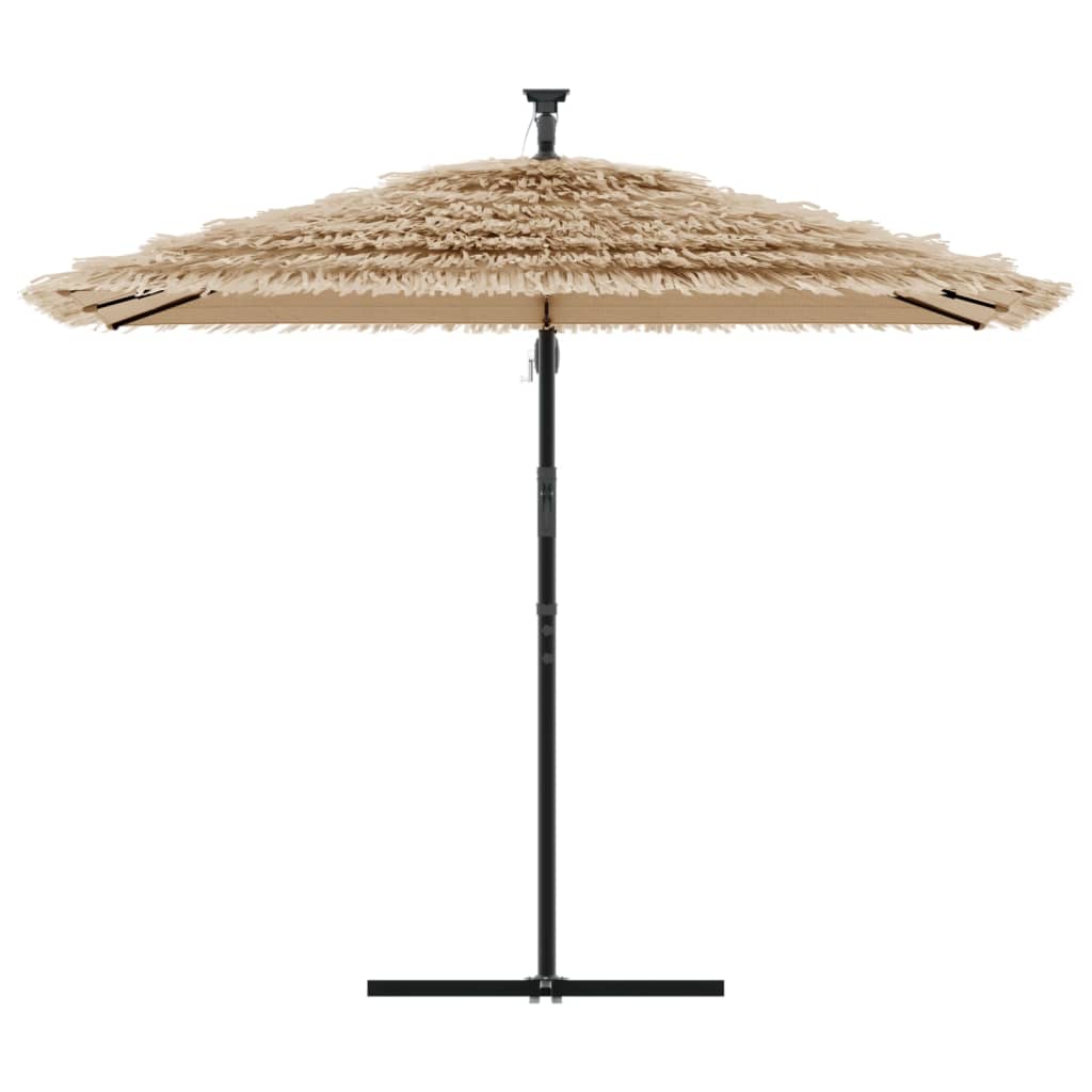 haveparasol med stålstang 269x269x235 cm brun