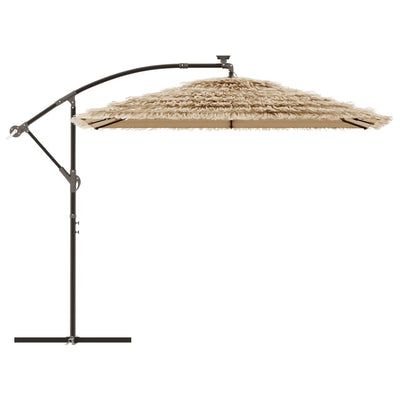 haveparasol med stålstang 269x269x235 cm brun