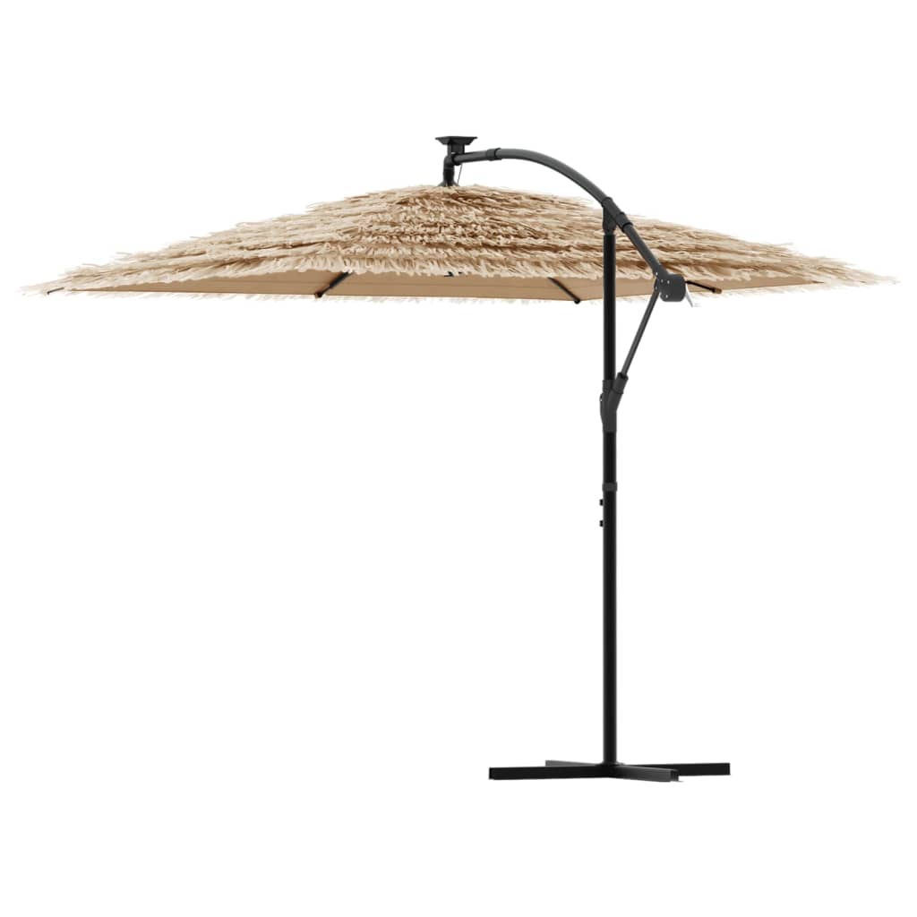 haveparasol med stålstang 269x269x235 cm brun