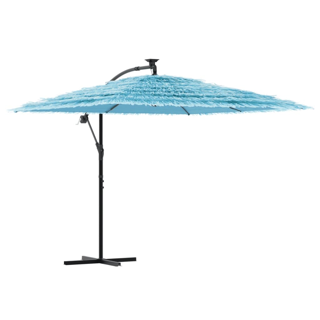 haveparasol med stålstang 269x269x235 cm blå