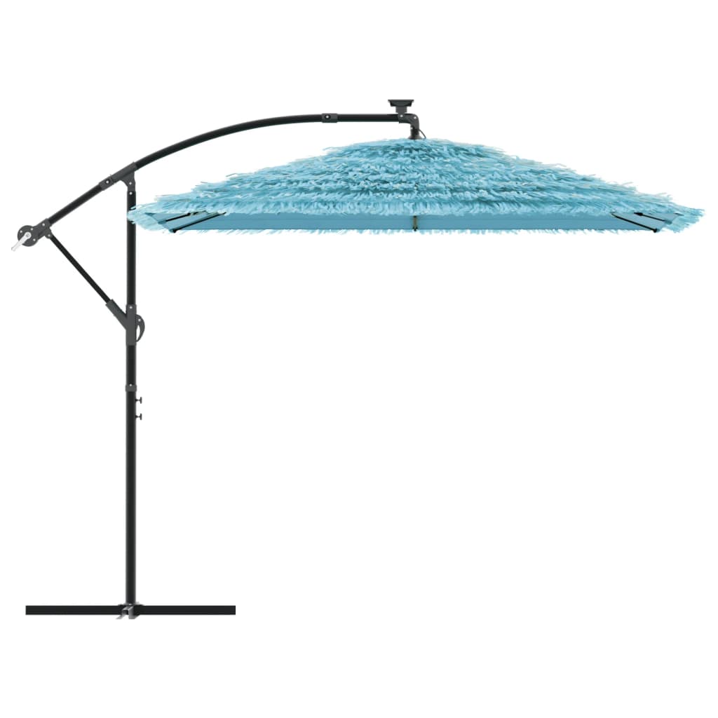 haveparasol med stålstang 269x269x235 cm blå