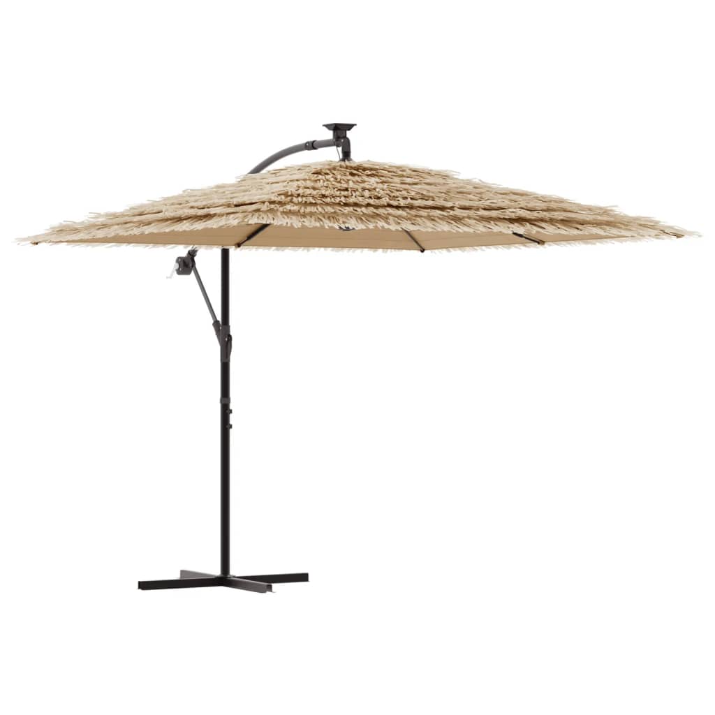 haveparasol med stålstang 290x290x238 cm brun