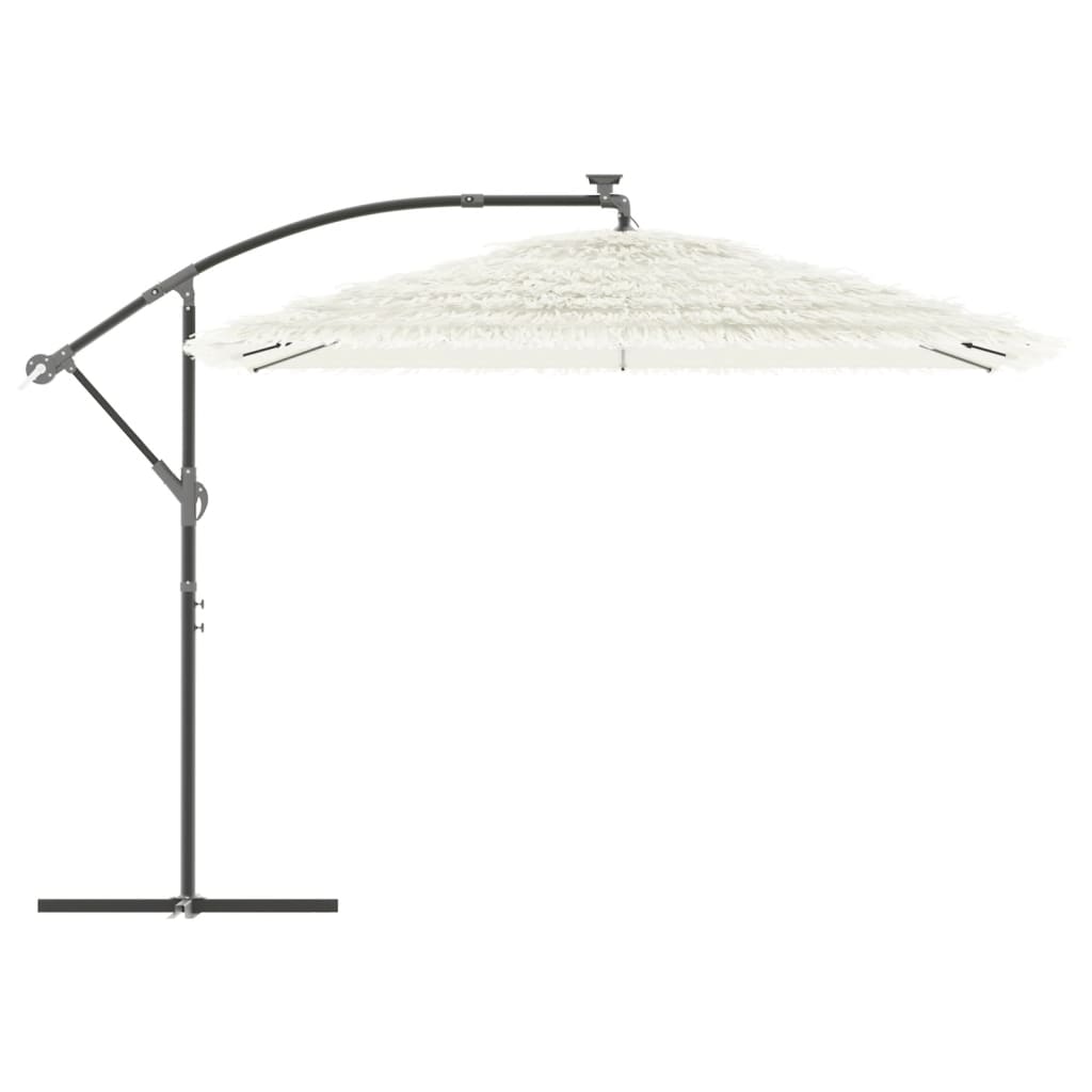 haveparasol med stålstang 290x290x238 cm hvid