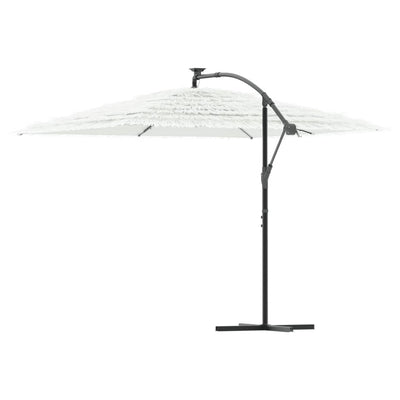 haveparasol med stålstang 290x290x238 cm hvid