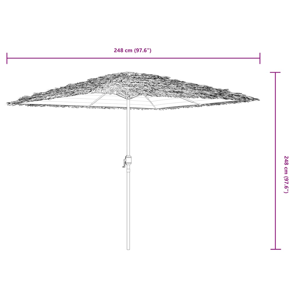 haveparasol med stålstang 248x248x248 cm brun