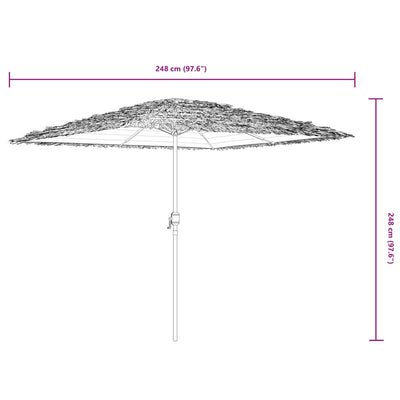 haveparasol med stålstang 248x248x248 cm brun