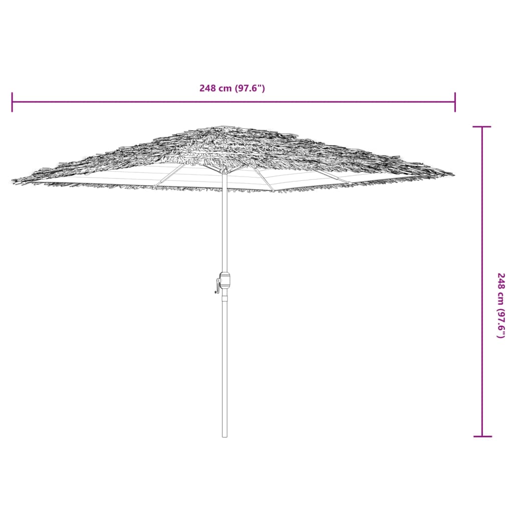 haveparasol med stålstang 248x248x248 cm blå