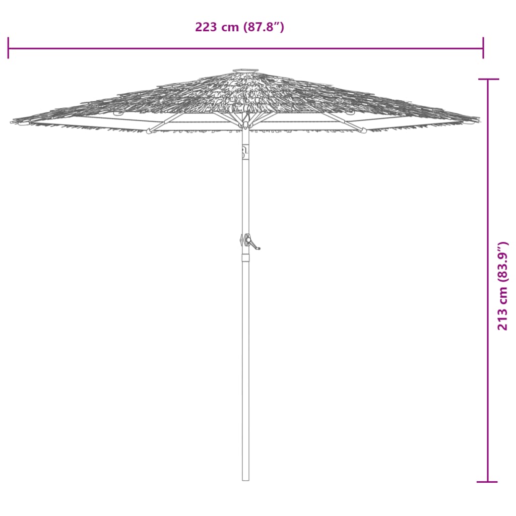 parasol med stålstang 223x223x213 cm blå