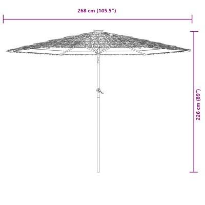 haveparasol med stålstang 268x268x226 cm blå