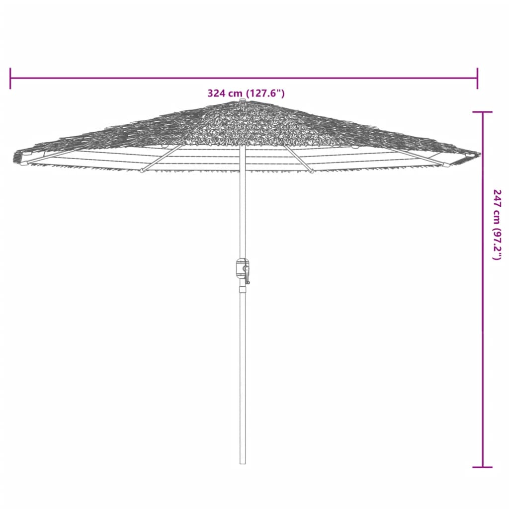 parasol med stålstang 324x324x247 cm blå