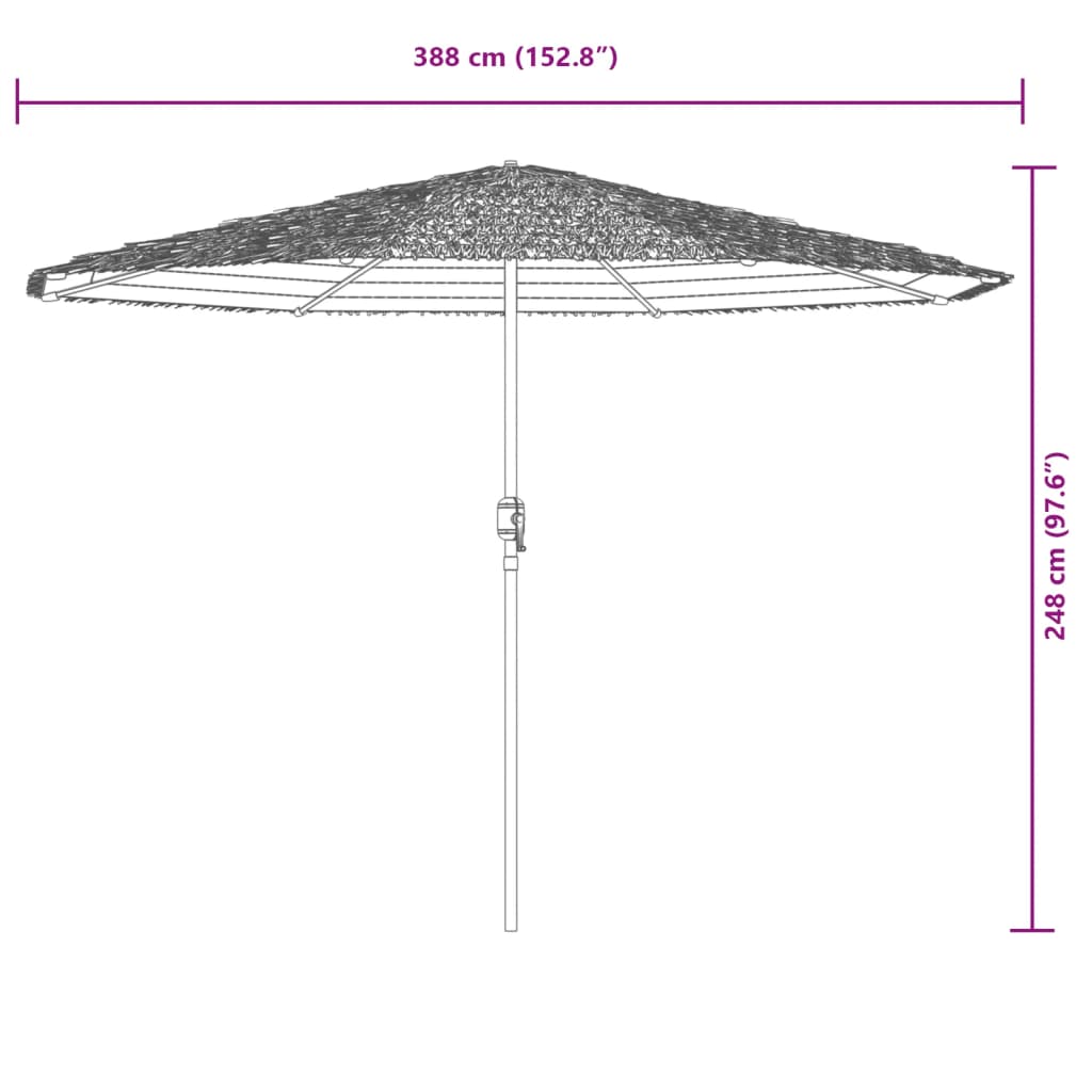 haveparasol med stålstang 388x388x248 cm brun