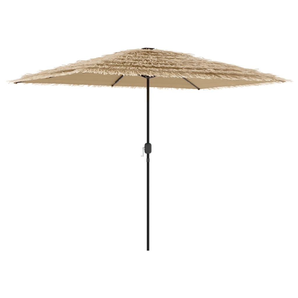 haveparasol med LED-lys og stålstang 300x200x250 cm brun