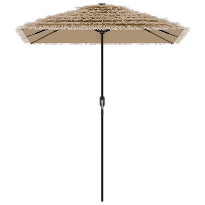 haveparasol med LED-lys og stålstang 300x200x250 cm brun