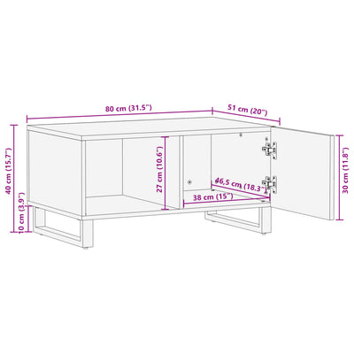 sofabord 80x51x40 cm massivt ru mangotræ