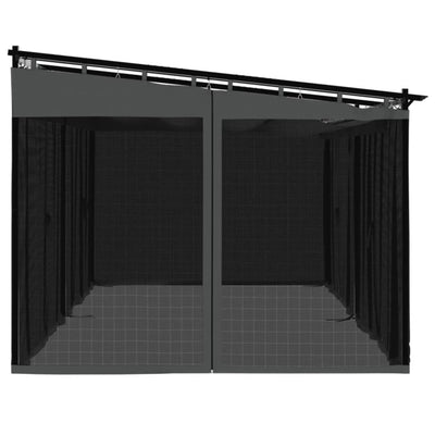 pavillon 6x3 m mesh-vægge stål antracitgrå