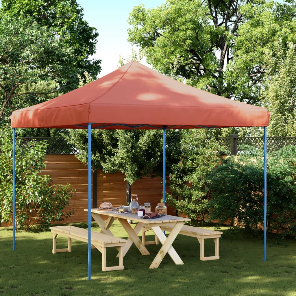 pop op-festtelt 292x292x315 cm foldbart terracottafarvet