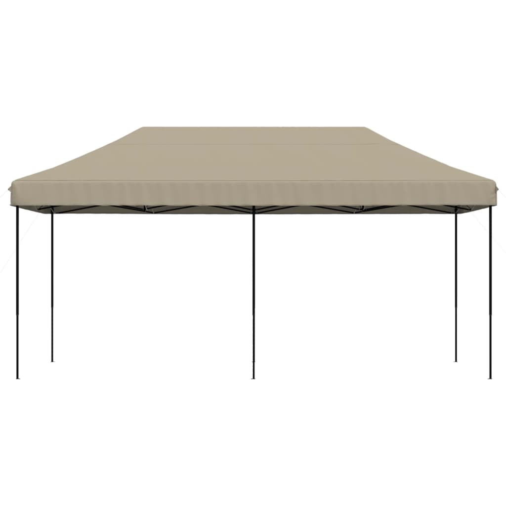 foldbart pop up-festtelt 580x292x315 cm gråbrun