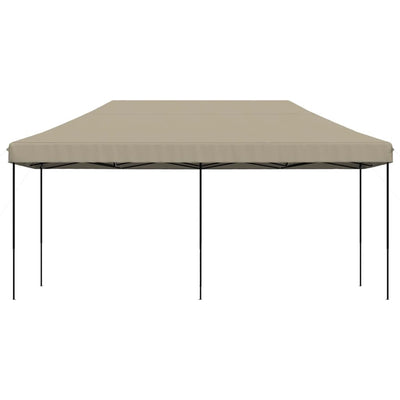 foldbart pop up-festtelt 580x292x315 cm gråbrun