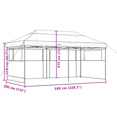 foldbart pop-up festtelt med 3 sidevægge beige